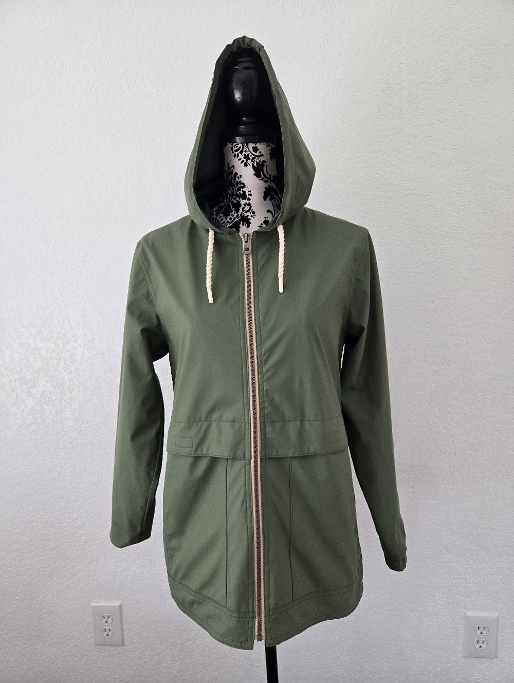 Weatherproof Light Green Hooded Utility Jacket